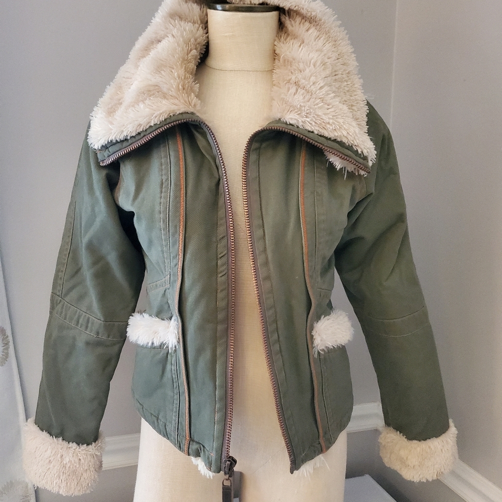 Big Chill Army Green jacket with faux details